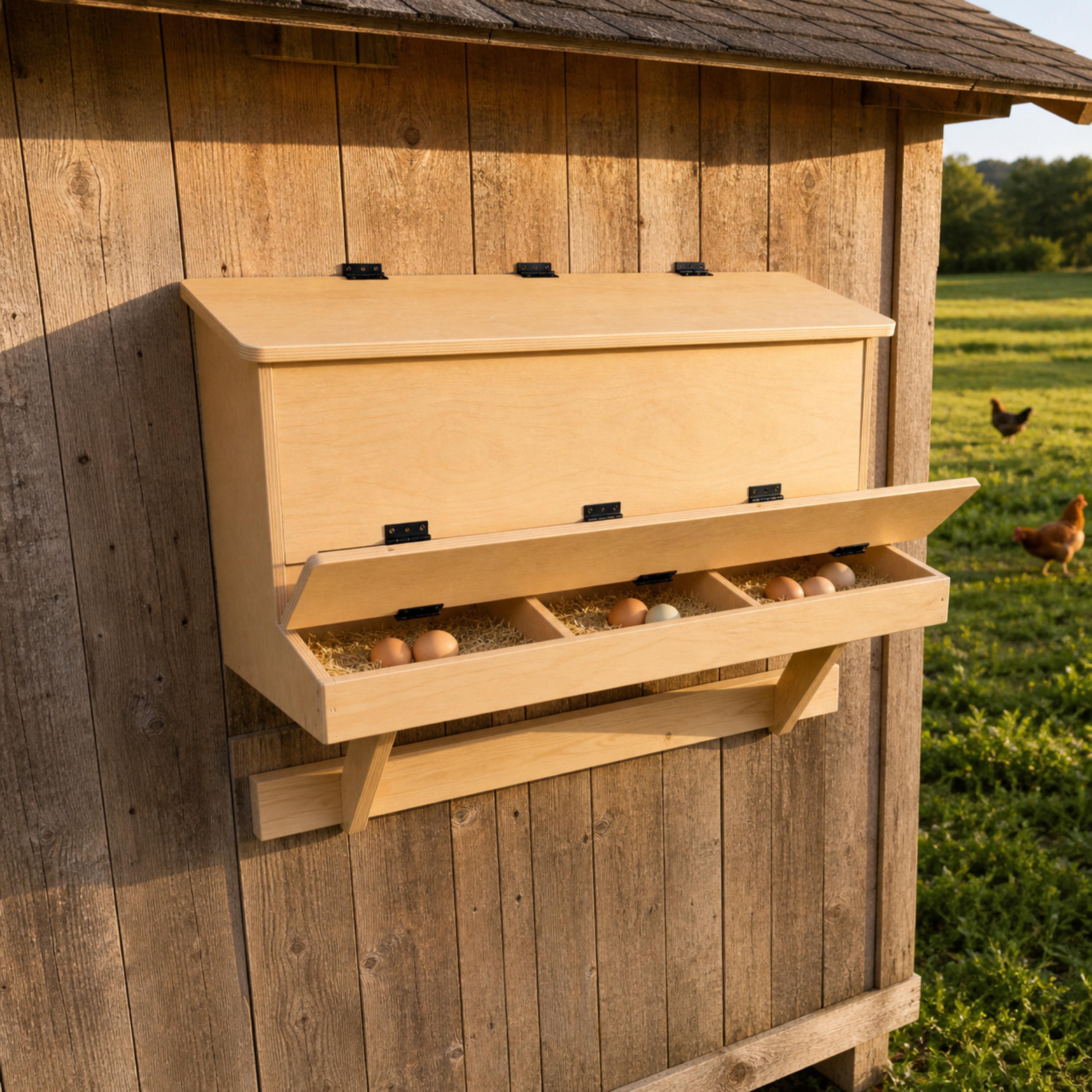 3-Bay Roll-Out Chicken Coop Nesting Box Plans | Digital Guide & DXF image 3