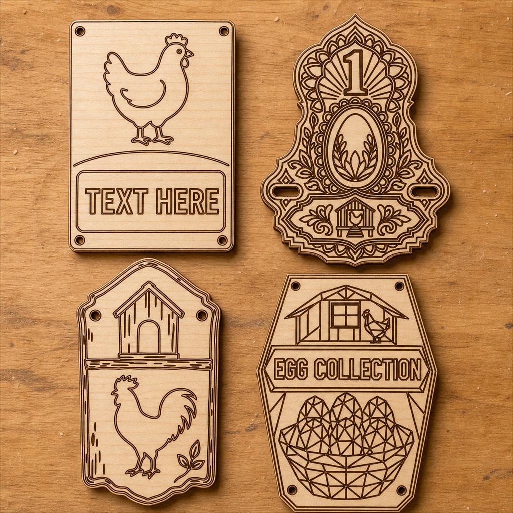 Nesting Box Labels SVG DXF Bundle, 4 CNC Laser Cut Files image 2