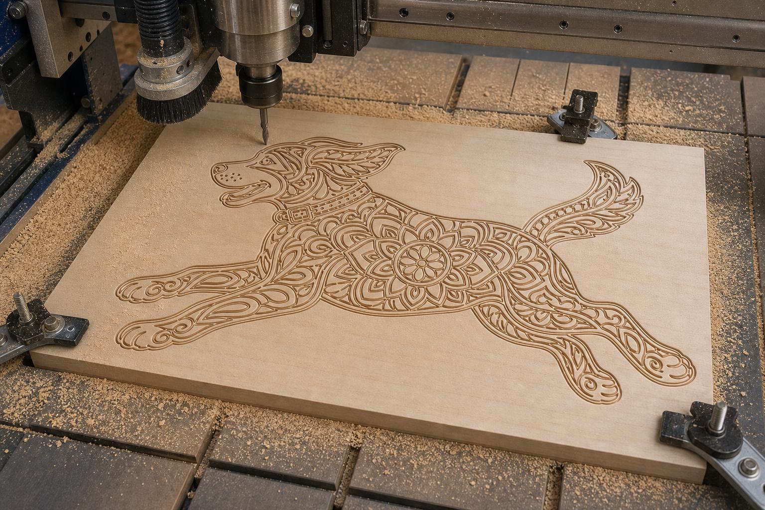 Dog SVG DXF Bundle, 4 CNC Router and Laser Cut Wood Dog Designs image 5