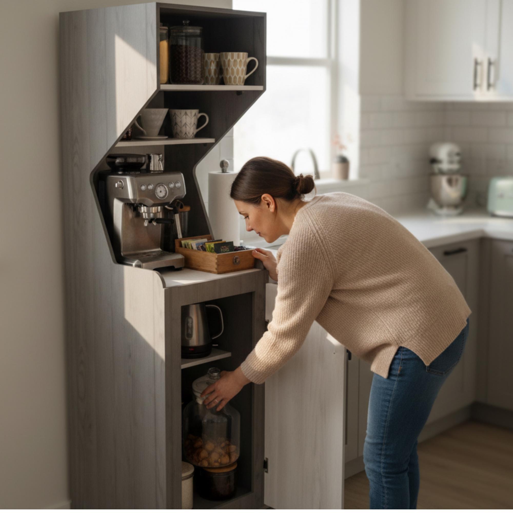 Coffee Cabinet Plans PDF, Farmhouse Kitchen Storage Build Guide with Cut List and Easy Instructions image 3