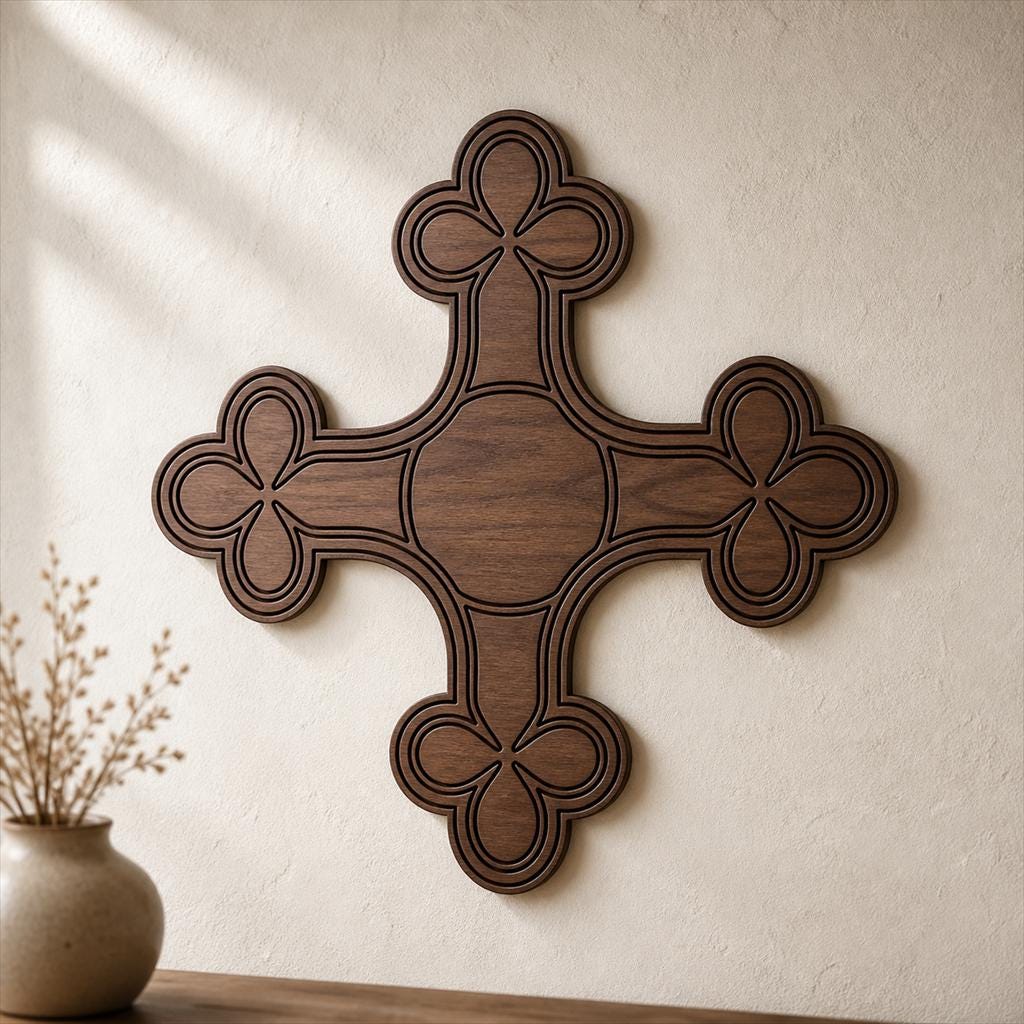 Wall Cross SVG DXF Bundle, 4 CNC Laser Cut Files image 4