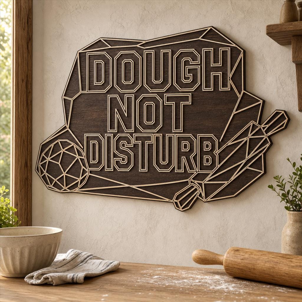 Funny Baking Quote Sign SVG DXF Bundle, 4 Funny Kitchen CNC Designs for Magnets, Stickers, Oven Mitts image 5