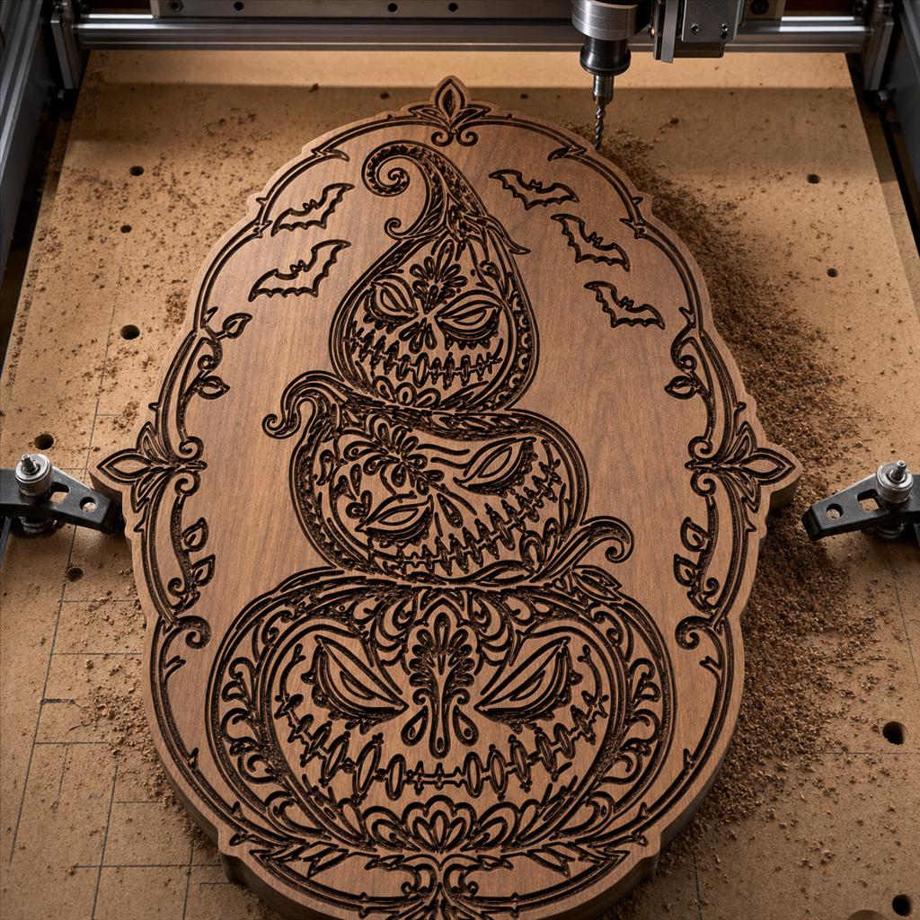 Sinister Pumpkin Nightmare SVG DXF Bundle, 4 CNC Laser Cut Files image 3