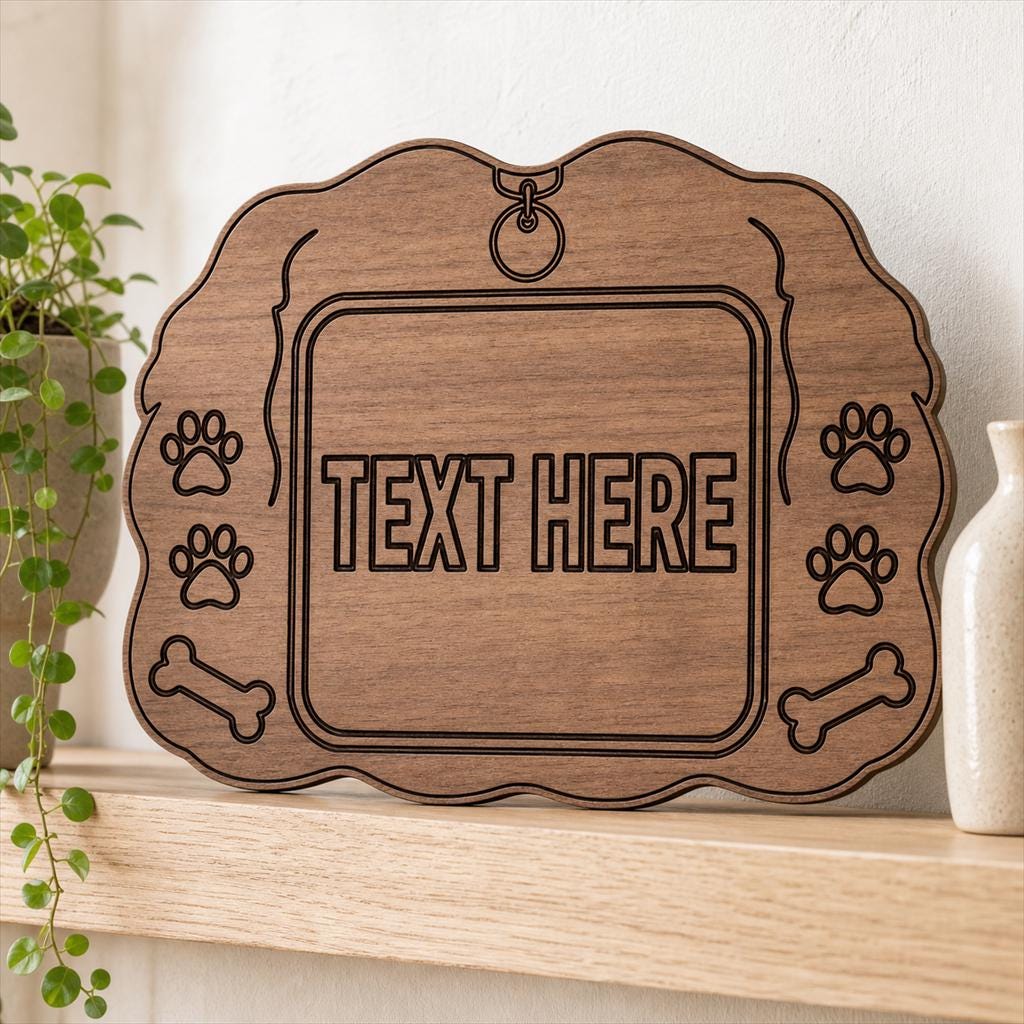Dog Frame Sign SVG DXF Bundle, 4 CNC Cut Files for Laser, Router, Glowforge, Cricut image 4