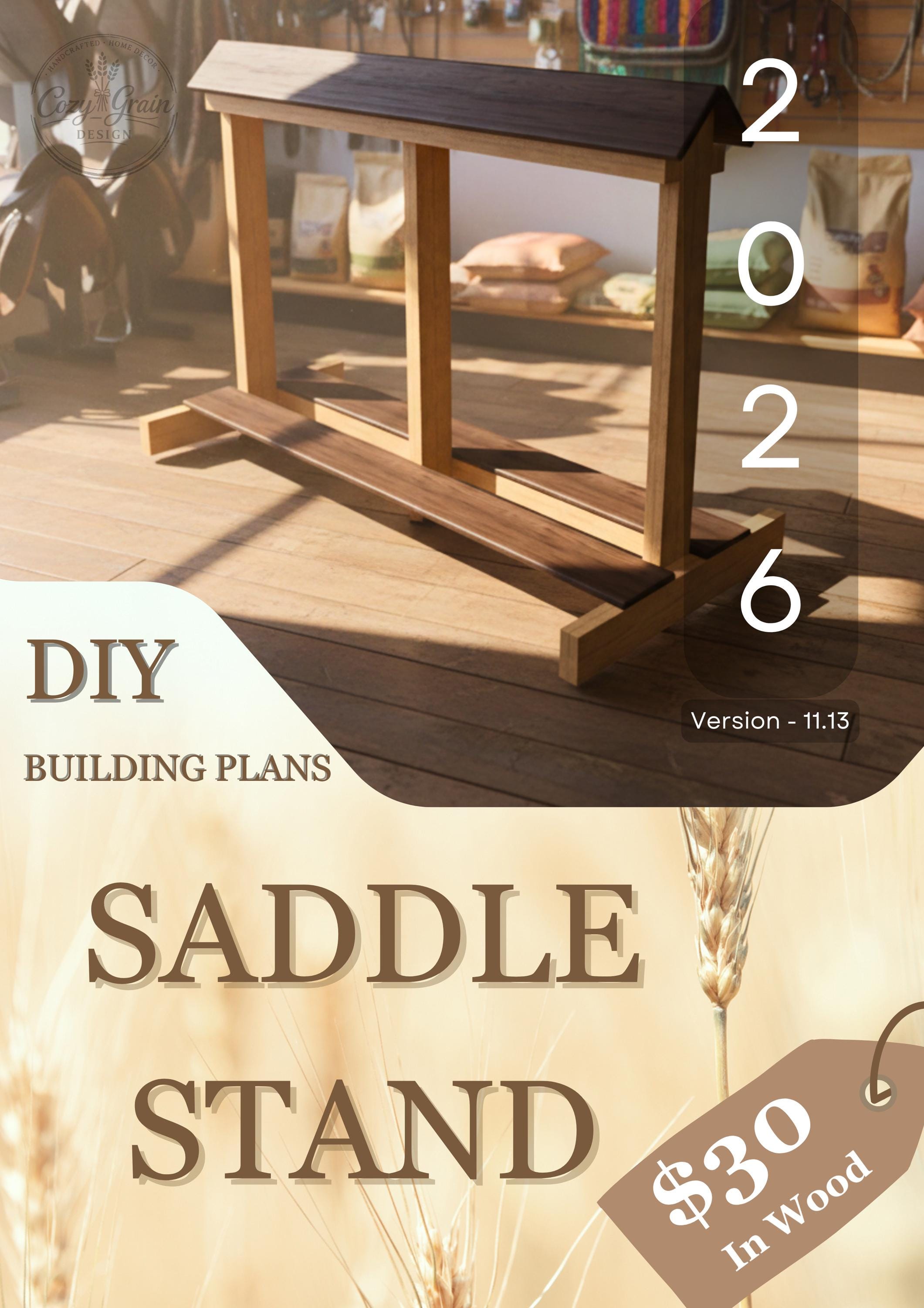 Saddle Stand Plans 52-Inch, DIY Horse Tack & Saddle Storage Rack, Barn Tack Room PDF Digital Download image 2