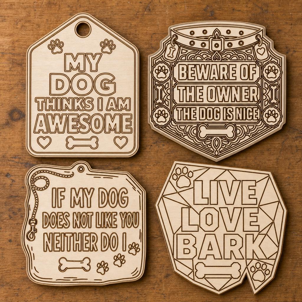 Funny Dog Quote Sign SVG DXF Bundle, 4 CNC Cut Files for Laser, Router, Glowforge, Cricut image 2