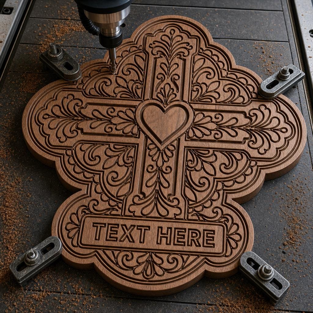 Memorial Cross SVG DXF Bundle, 4 CNC Laser Cut Files image 3