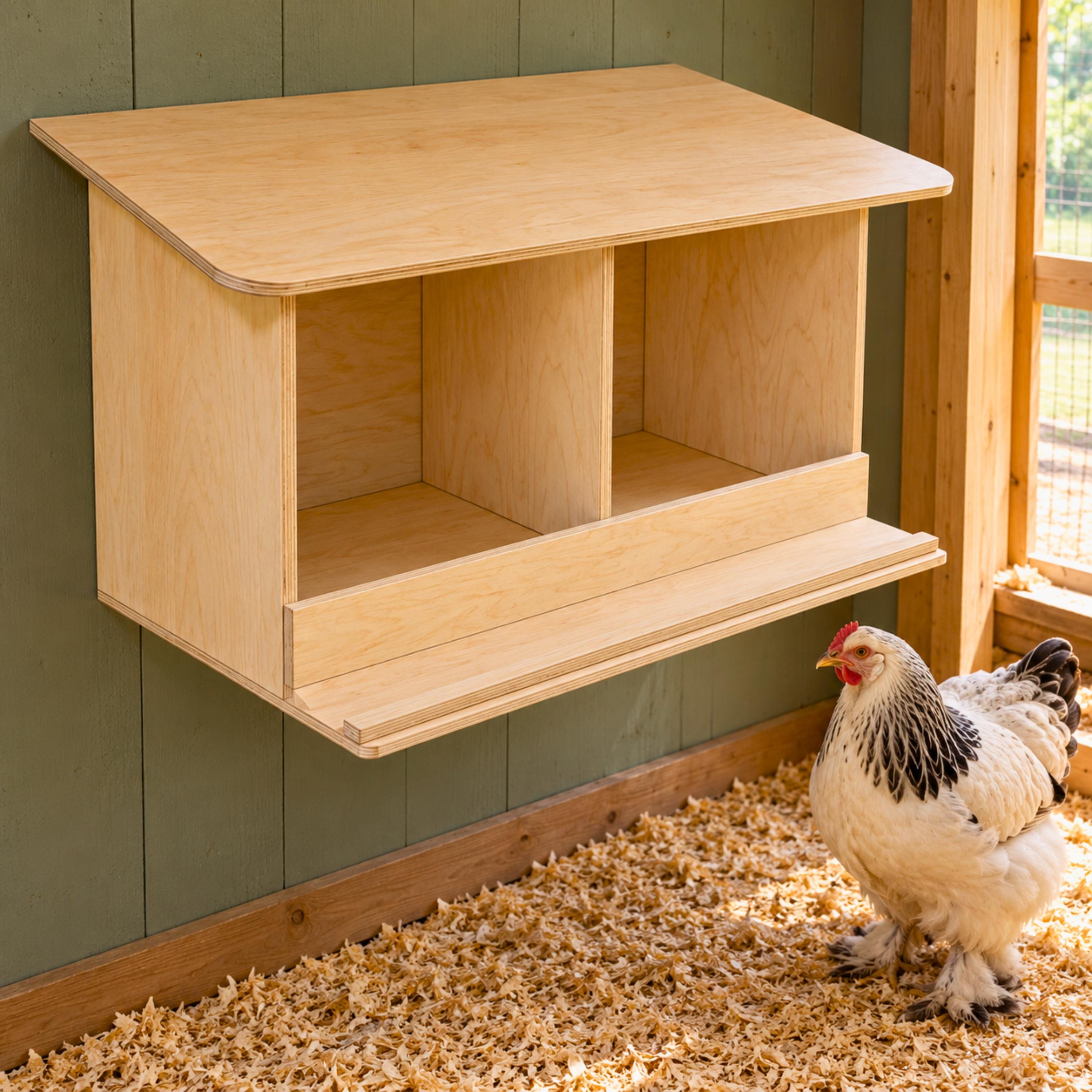 Brahma Nesting Box Plans | Two-Space Wall-Mounted Chicken Nest image 5