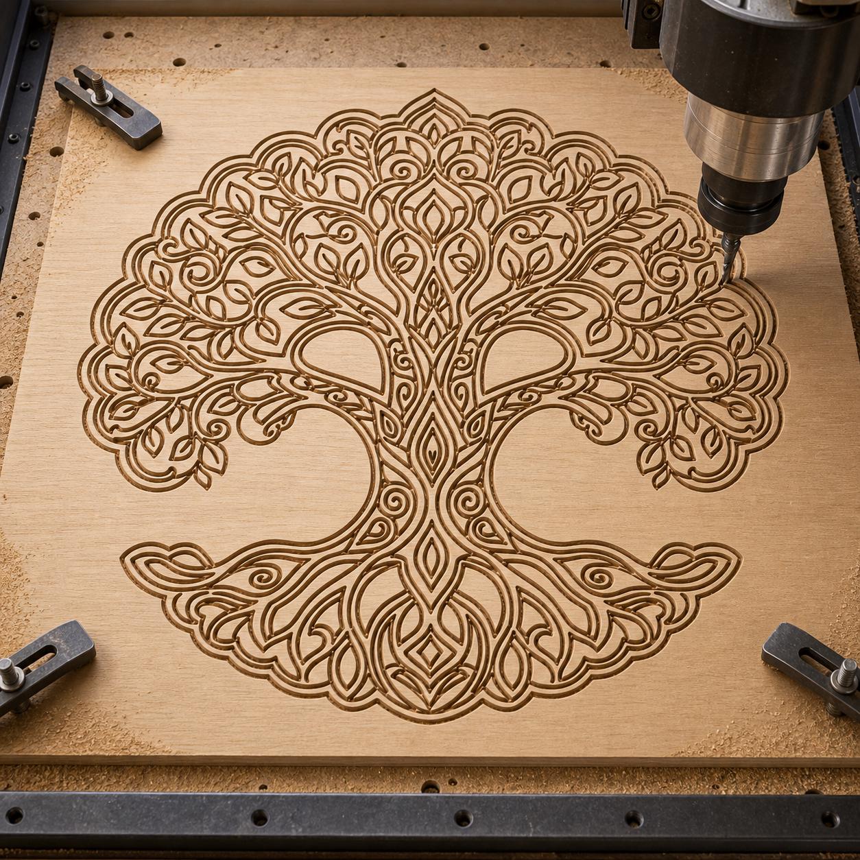 Tree Family Tree Wall Decor Cut File Bundle SVG DXF Bundle, 4 CNC Cut Files for Laser, Router, Glowforge, Cricut image 3