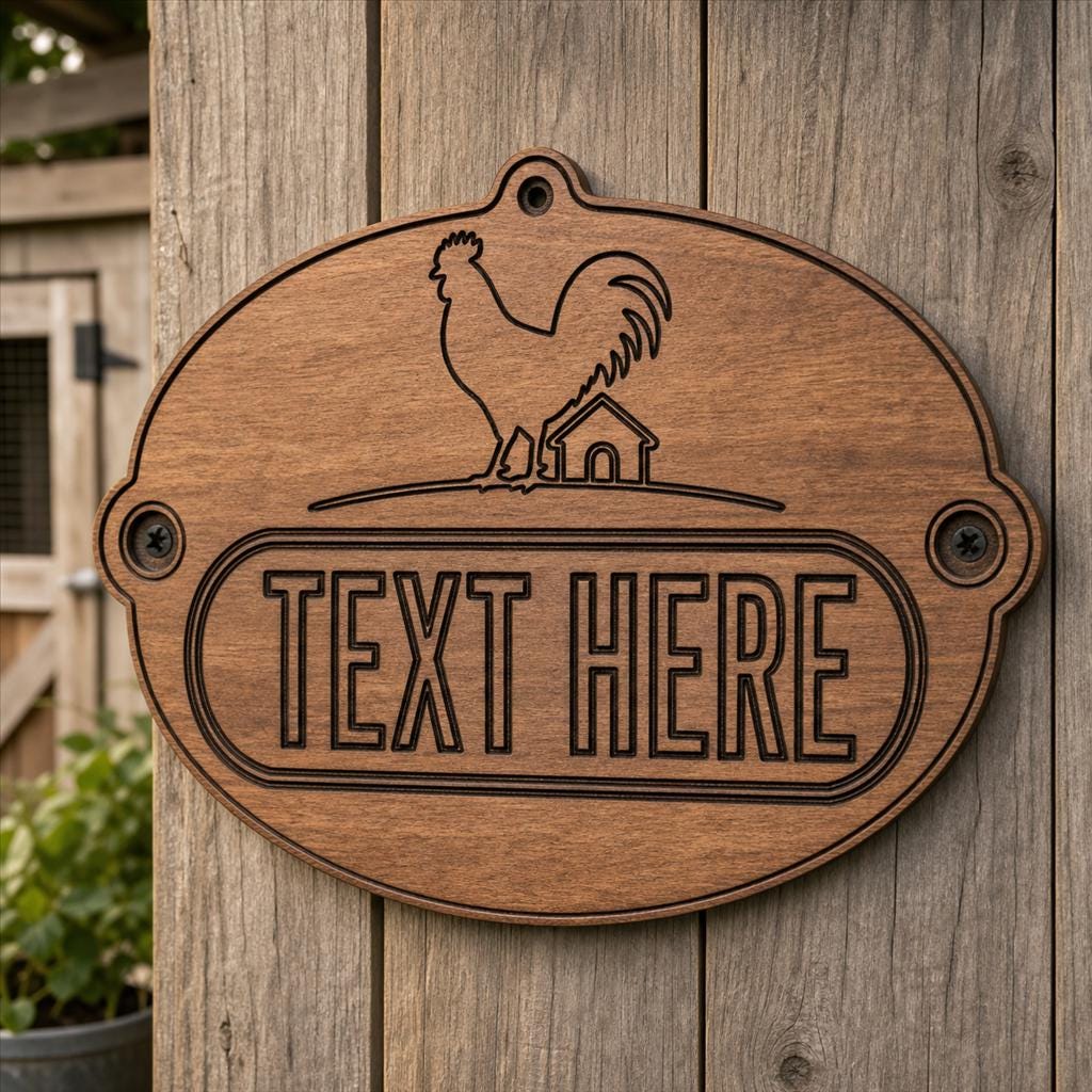 Chicken Coop Sign SVG DXF Bundle, 4 CNC Cut Files for Laser, Router, Glowforge, Cricut image 3