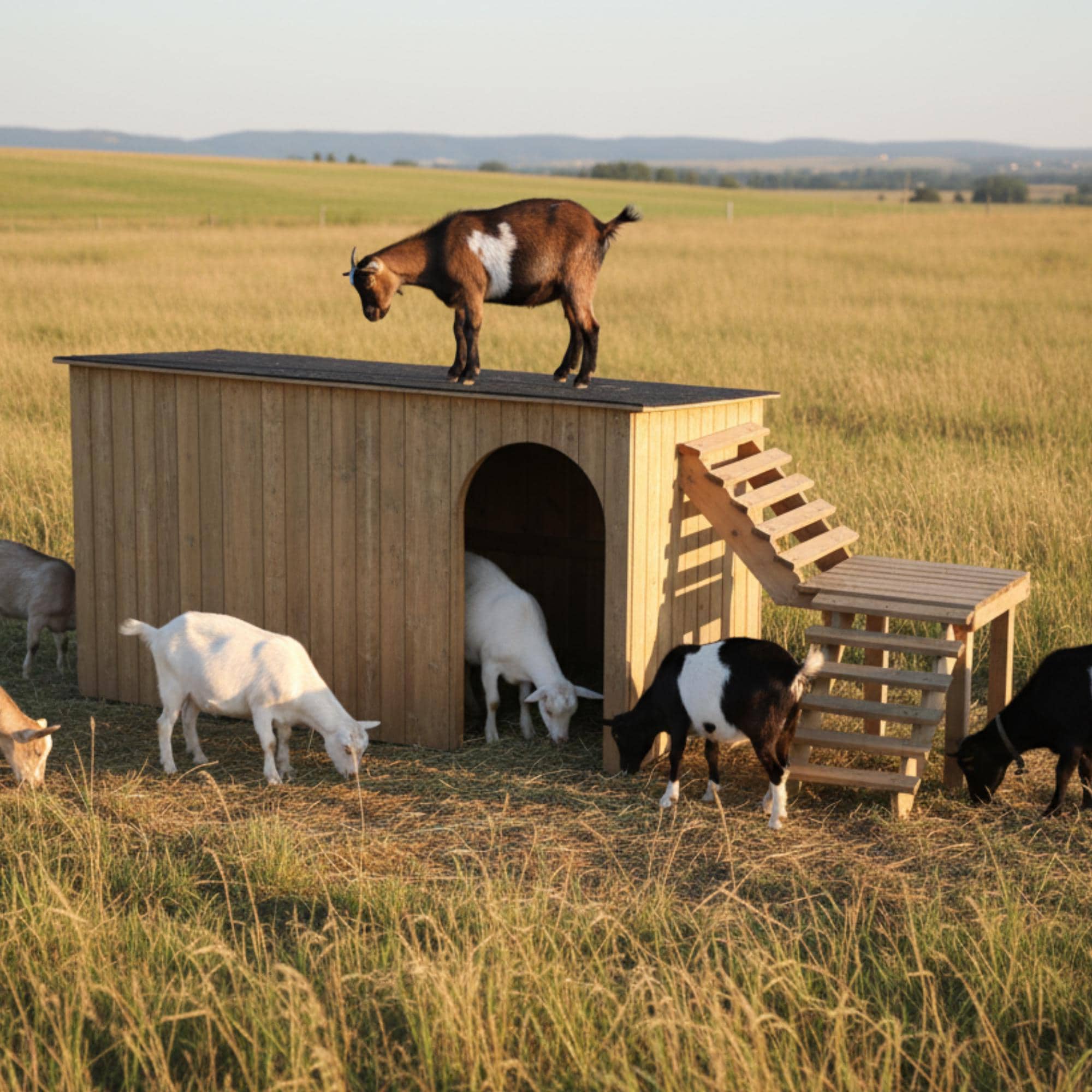 Goat Shelter Plans 12x5x7 PDF, Backyard Farm Build Guide with Stairs and 3D STL Model Digital Download