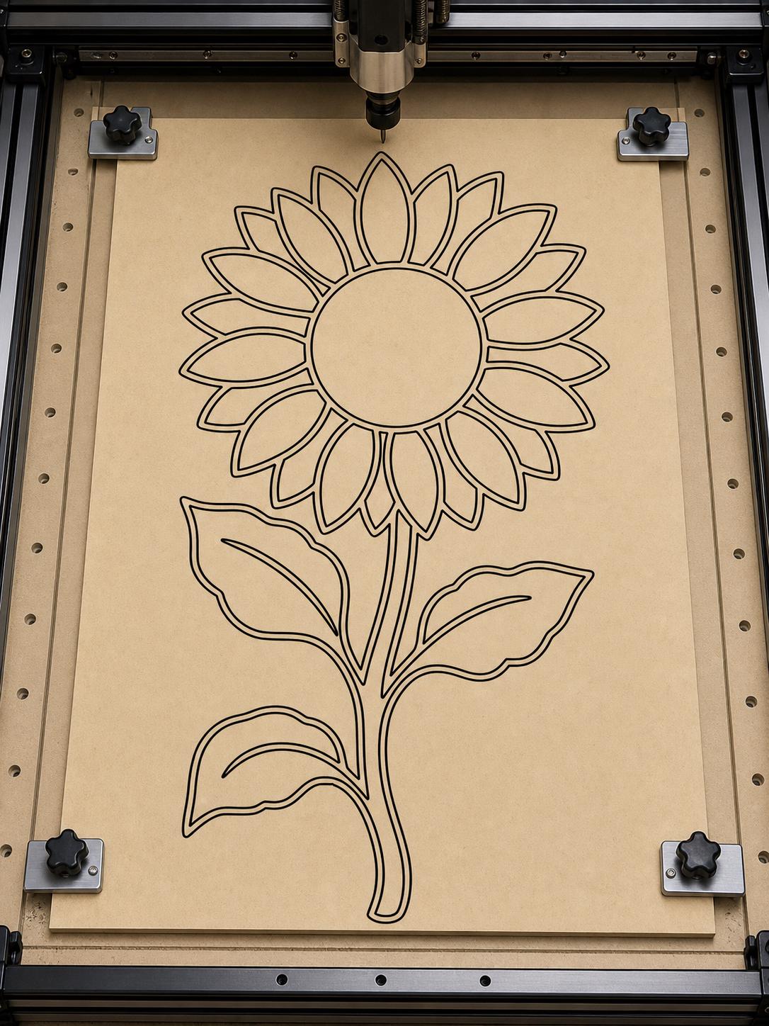 Floral Wall Art DXF SVG Bundle, 4 CNC Cut Files, Laser Engraving, Router, Glowforge, Cricut, Digital Download image 4