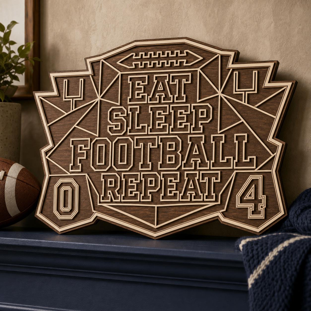 Funny Football Quote Sign SVG DXF Bundle, 4 CNC Cut Files for Laser, Router, Glowforge, Cricut image 5