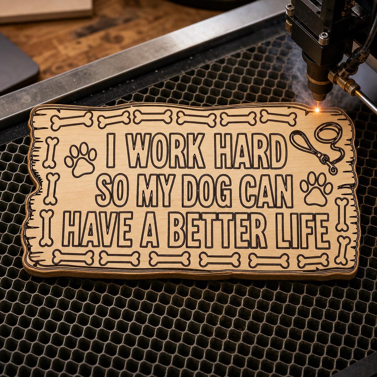 Funny Dog Quote Sign SVG DXF Bundle, 4 CNC Cut Files for Laser, Router, Glowforge, Cricut image 5