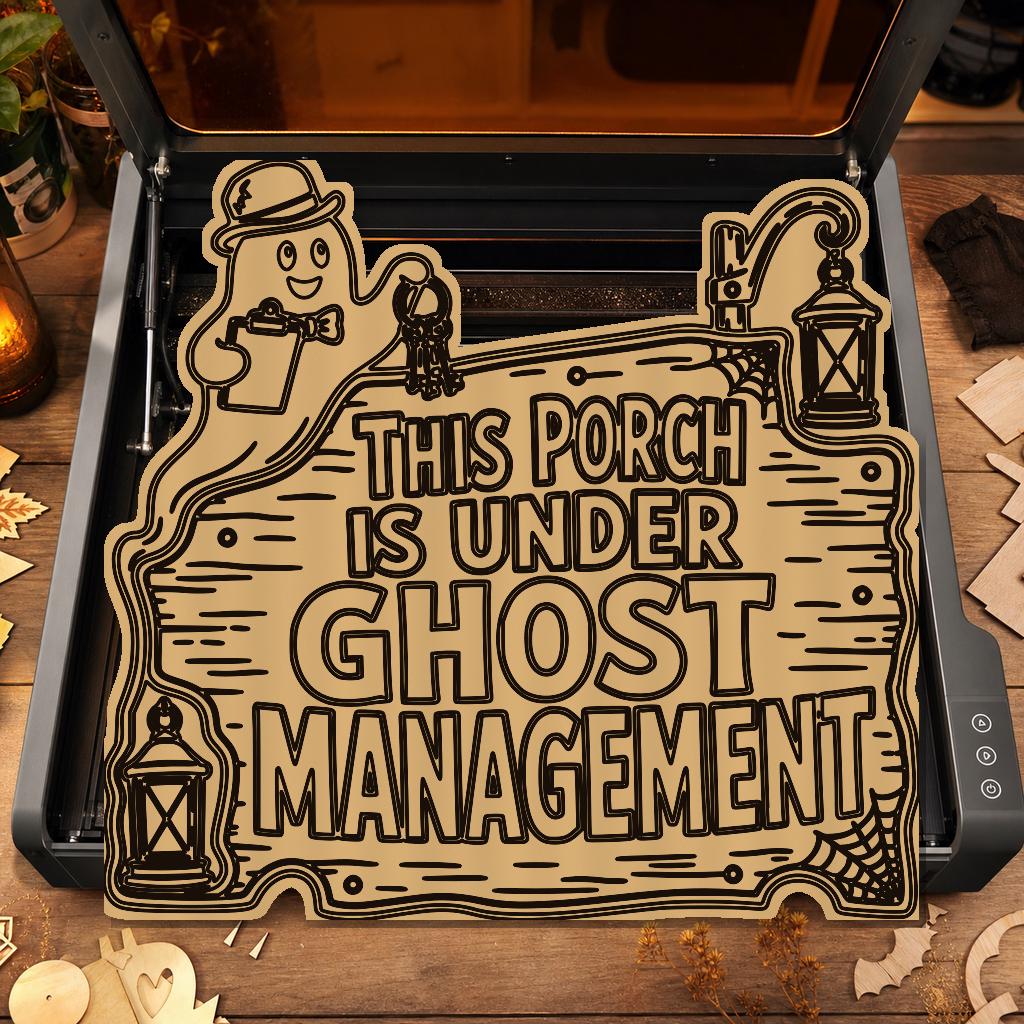 Funny Haunted Sign SVG DXF Bundle, 4 CNC Laser Cut Files image 4