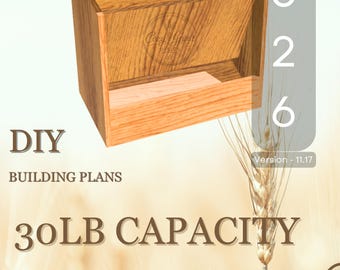 Plan voor doe-het-zelf dierenvoederbak: door zwaartekracht gevoed, weerbestendig ontwerp (digitale download)