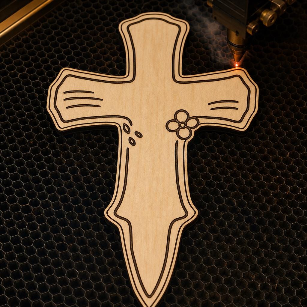 Memorial Cross SVG DXF Bundle, 4 CNC Cut Files for Laser, Router, Glowforge, Cricut image 3