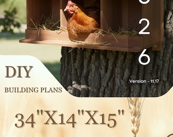 DIY-plan kippennestkast: waterdicht ontwerp voor 3 kippen (digitale download)