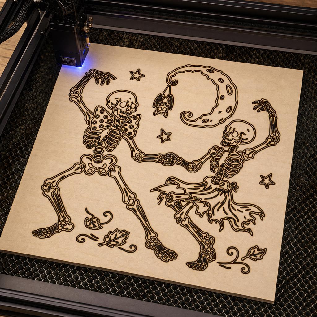Gothic Skeleton Decor SVG DXF Bundle, 4 CNC Laser Cut Files image 4