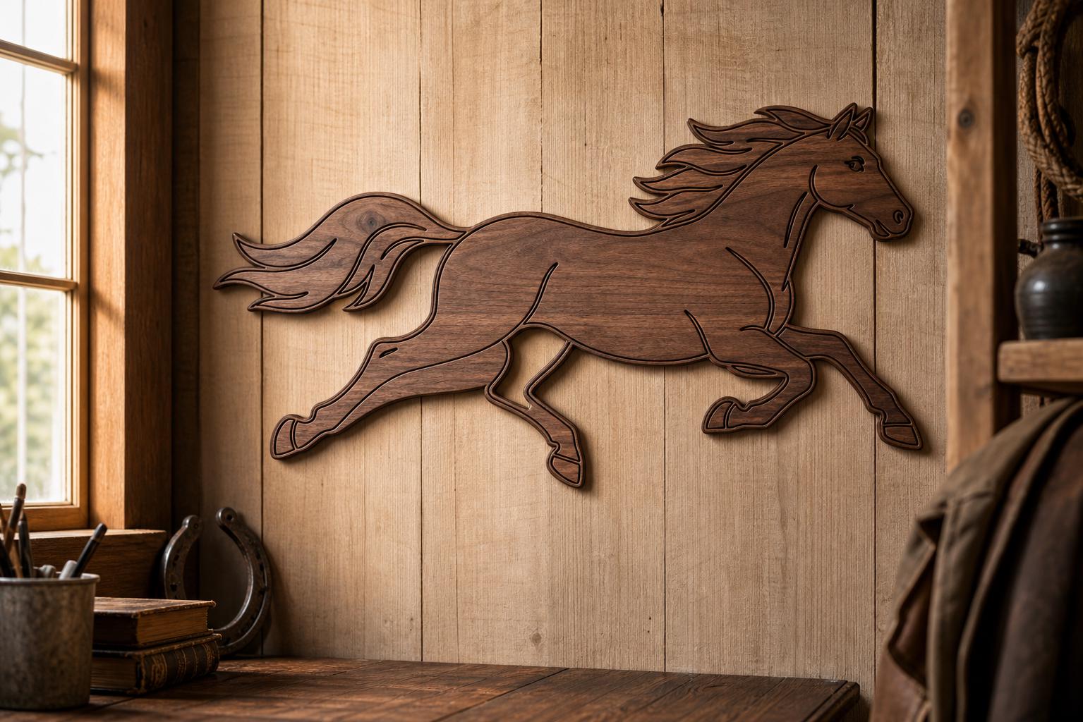 Horse SVG DXF Bundle, 4 CNC Router and Laser Cut Wood Horse Designs image 2