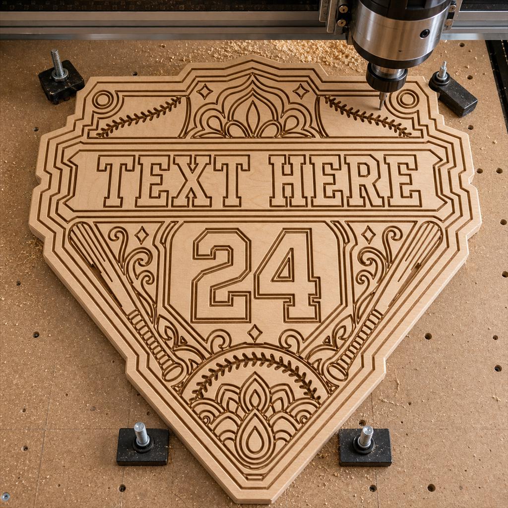 Baseball Frame Sign SVG DXF Bundle, 4 CNC Cut Files for Laser, Router, Glowforge, Cricut image 3