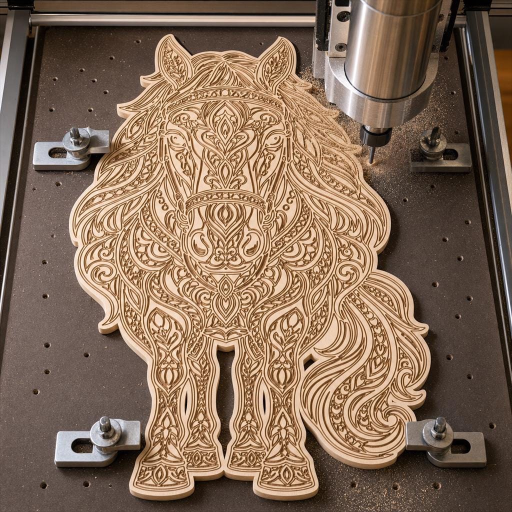 Horse SVG DXF Bundle, 4 CNC Cut Files for Laser, Router, Glowforge, Cricut image 4