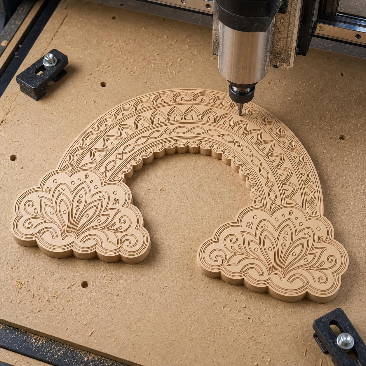 Cloud SVG DXF Bundle, 4 CNC Cut Files for Laser, Router, Glowforge, Cricut image 4