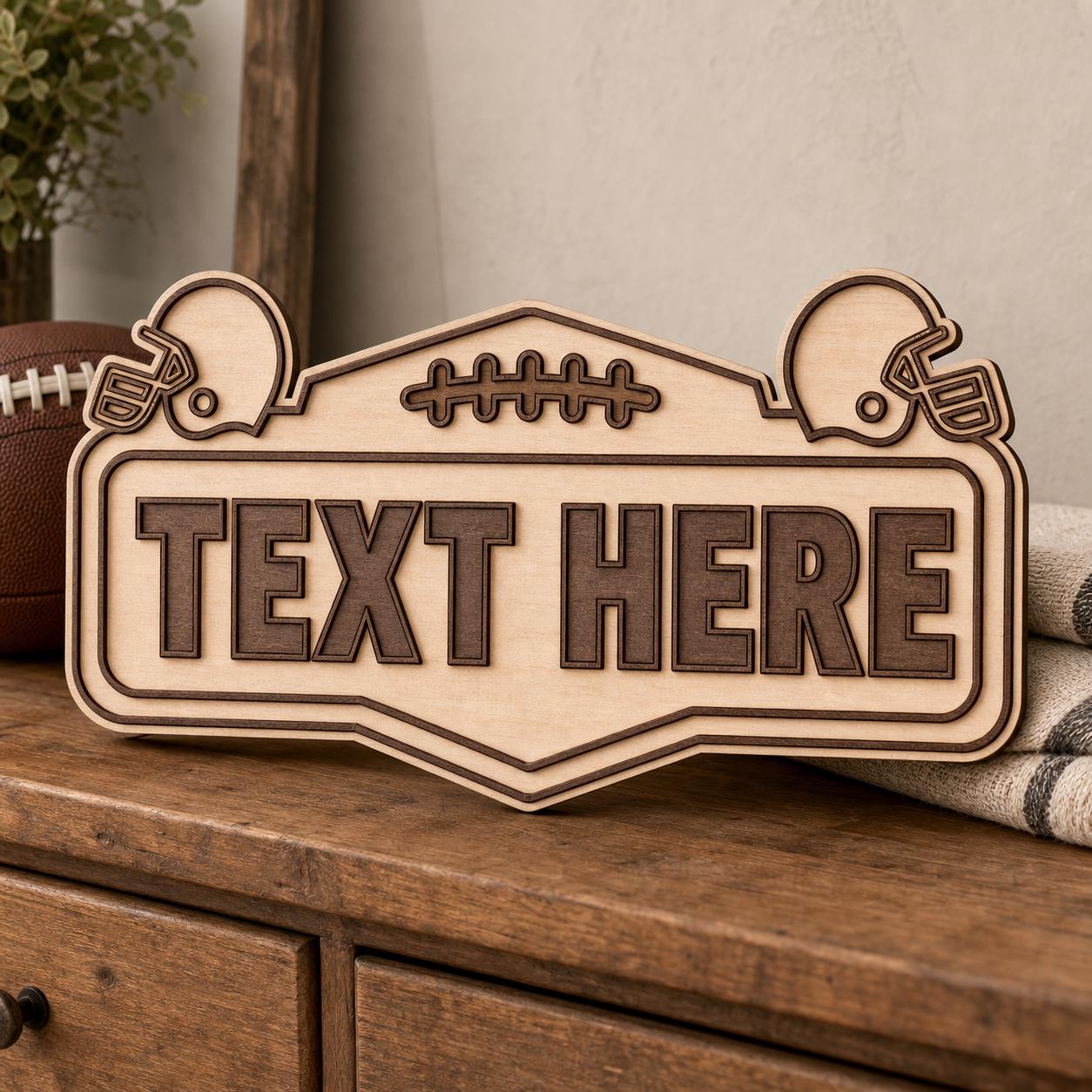 Football Frame Sign SVG DXF Bundle, 4 CNC Cut Files for Laser, Router, Glowforge, Cricut