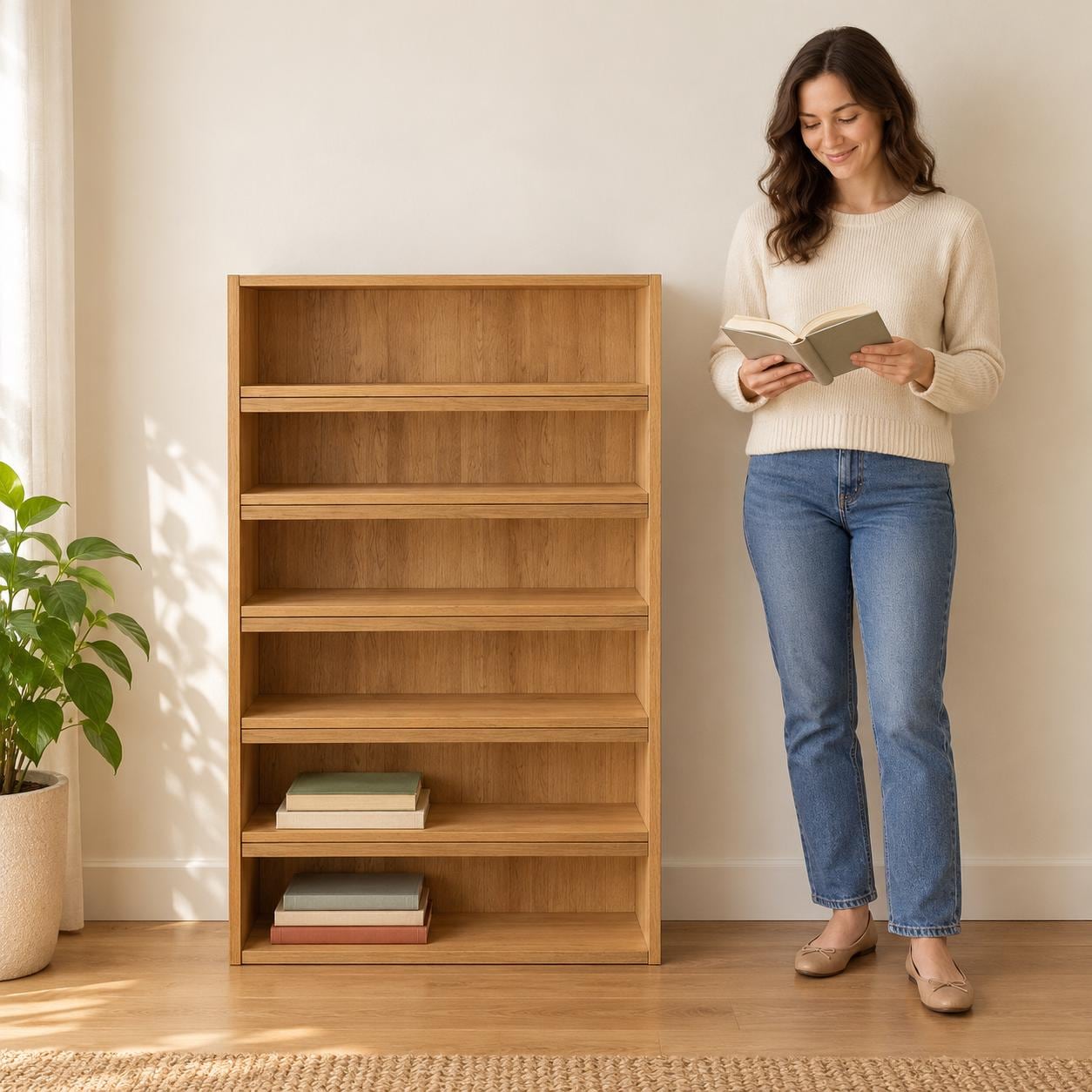 32.25 x 48 in Bookshelf Plans | Five Fixed Shelves | Safety Wall Mounting  DIY Guide image 4