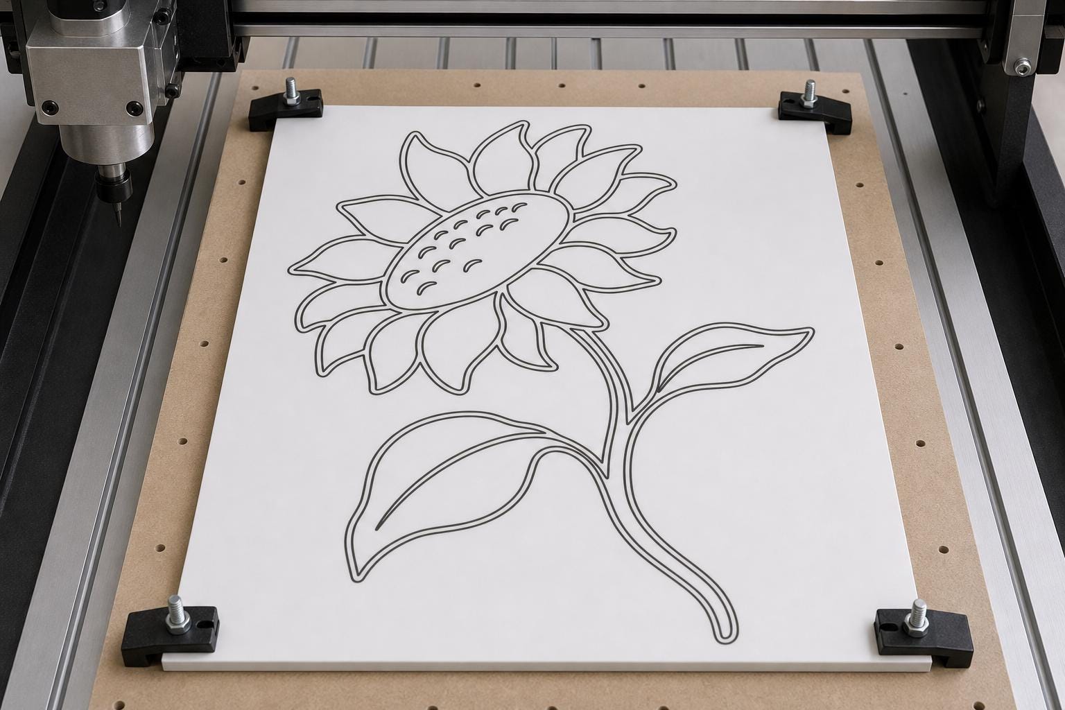 Floral Wall Art DXF SVG Bundle, 4 CNC Cut Files, Laser Engraving, Router, Glowforge, Cricut, Digital Download image 3