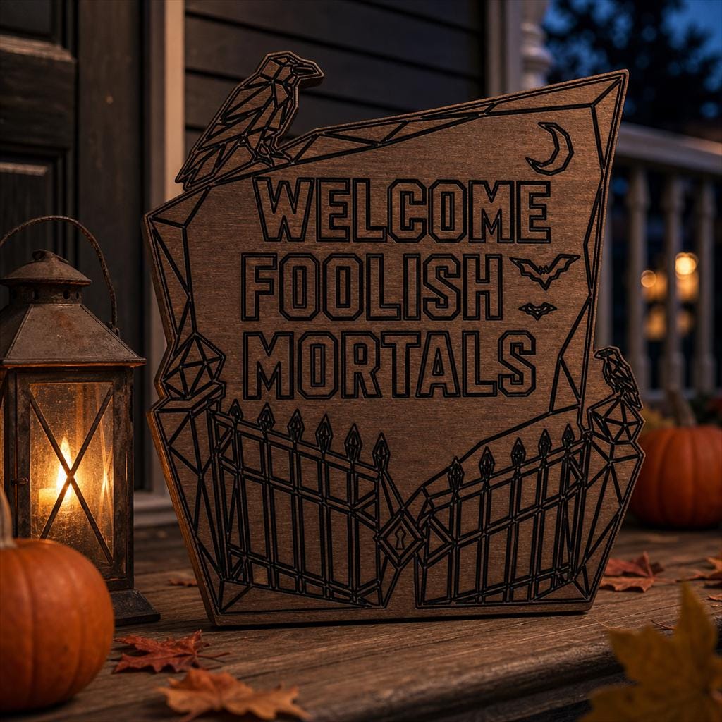 Funny Haunted Sign SVG DXF Bundle, 4 CNC Laser Cut Files