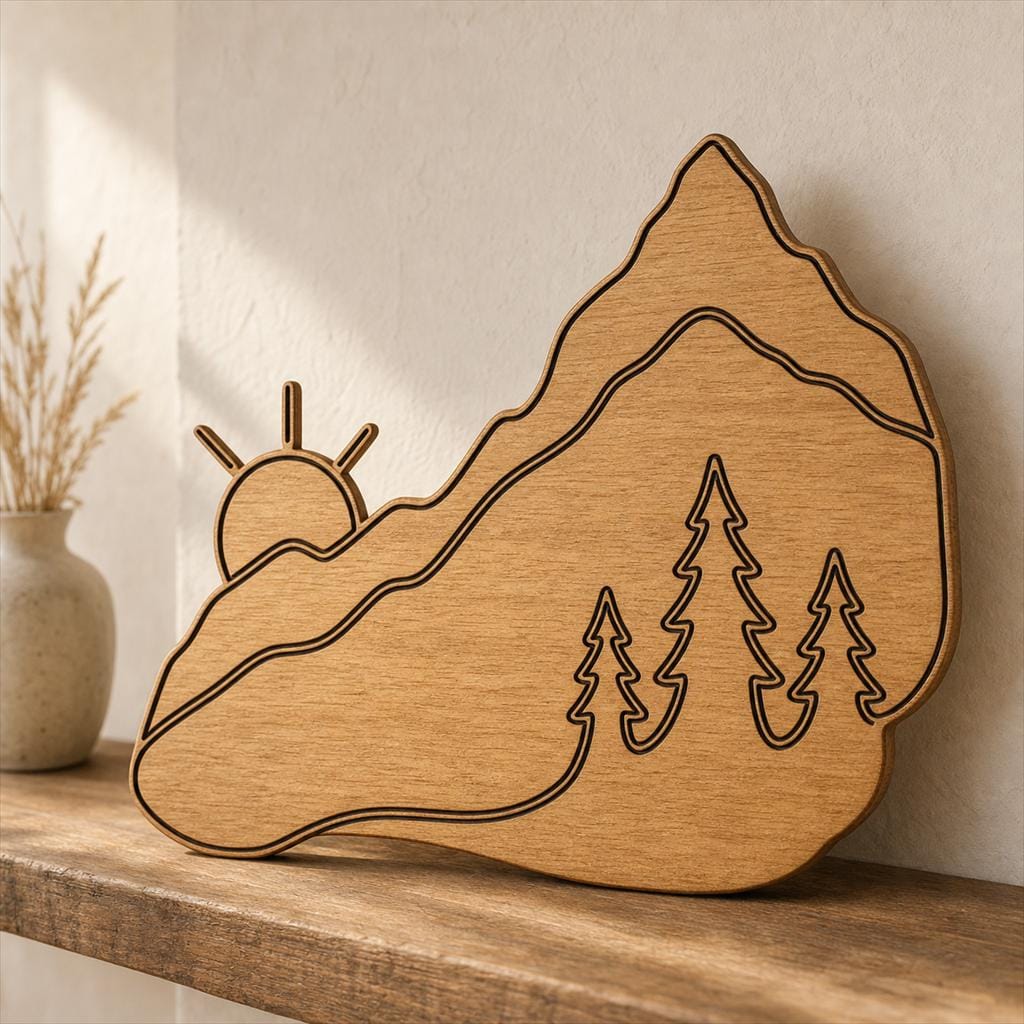 Mountain Scene SVG DXF Bundle, 4 CNC Cut Files for Laser, Router, Glowforge, Cricut image 5
