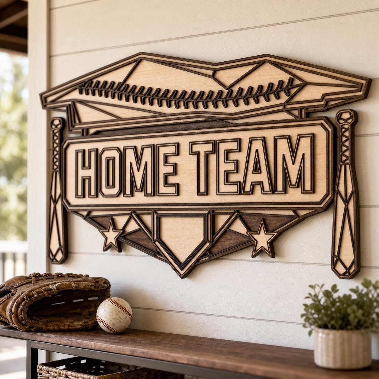 Baseball Frame Sign SVG DXF Bundle, 4 CNC Cut Files for Laser, Router, Glowforge, Cricut image 5