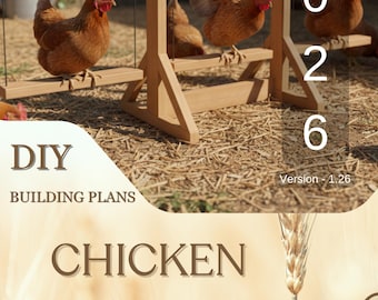 Plannen zelf maken kippenschommel + STL-bestand: eenvoudig te bouwen pluimveebaars in de achtertuin (digitale download)