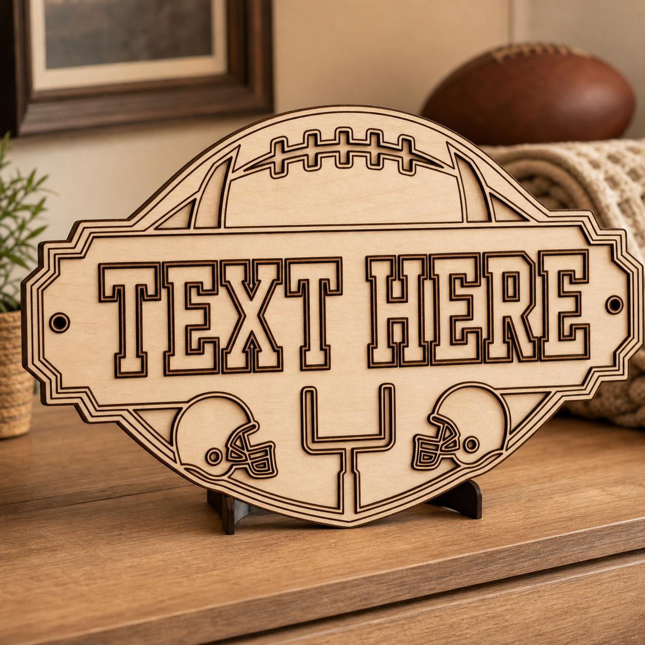 Football Frame Sign SVG DXF Bundle, 4 CNC Cut Files for Laser, Router, Glowforge, Cricut