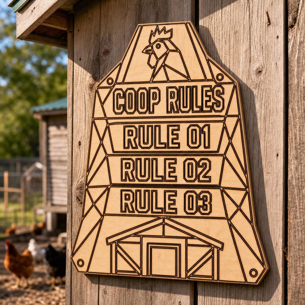 Chicken Coop Sign SVG DXF Bundle, 4 CNC Laser Cut Files image 5