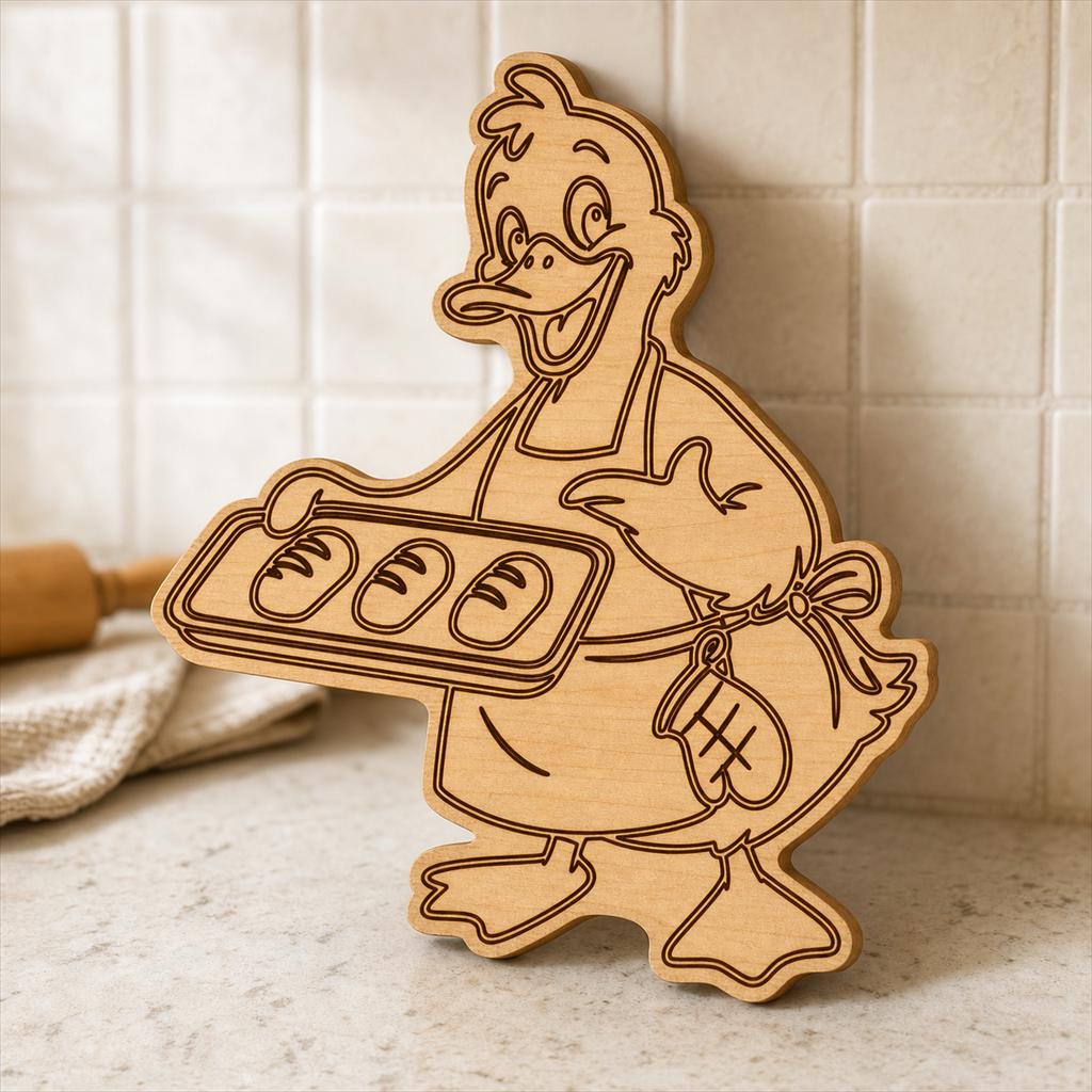 Funny Animal Chef SVG DXF Bundle, 4 Funny Kitchen CNC Designs for Magnets, Stickers, Oven Mitts