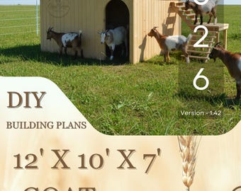 Geitenhuisplannen: 12 x 10 x 7, bouwhandleiding met trappen, inclusief STL (digitale download)