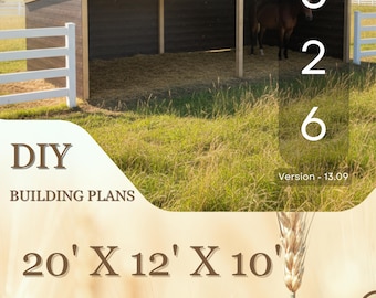 Bouwplannen paalstal: 20 x 12 x 10 inlooploods blauwdruk (digitale download)