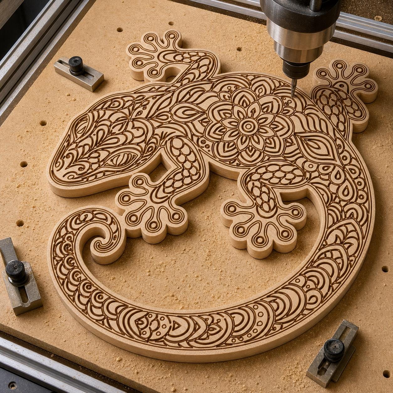 Lizard SVG DXF Bundle, 4 CNC Laser Cut Files