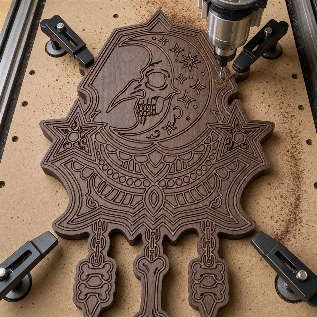 Gothic Skeleton Decor SVG DXF Bundle, 4 CNC Laser Cut Files image 3