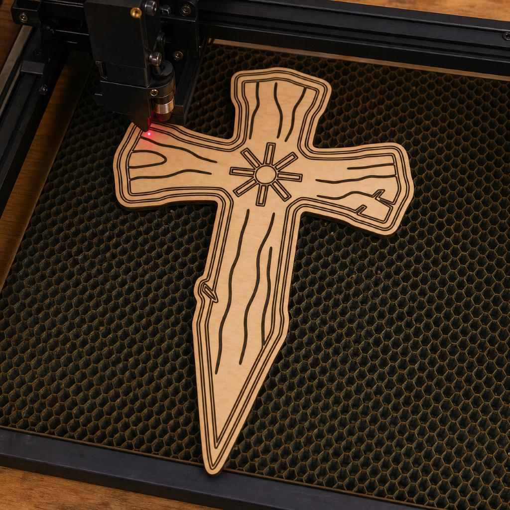 Memorial Cross SVG DXF Bundle, 4 CNC Cut Files for Laser, Router, Glowforge, Cricut image 4