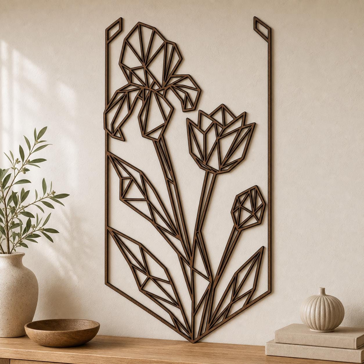 Floral Wall Art SVG DXF Bundle, 4 CNC Cut Files for Laser, Router, Glowforge, Cricut image 4