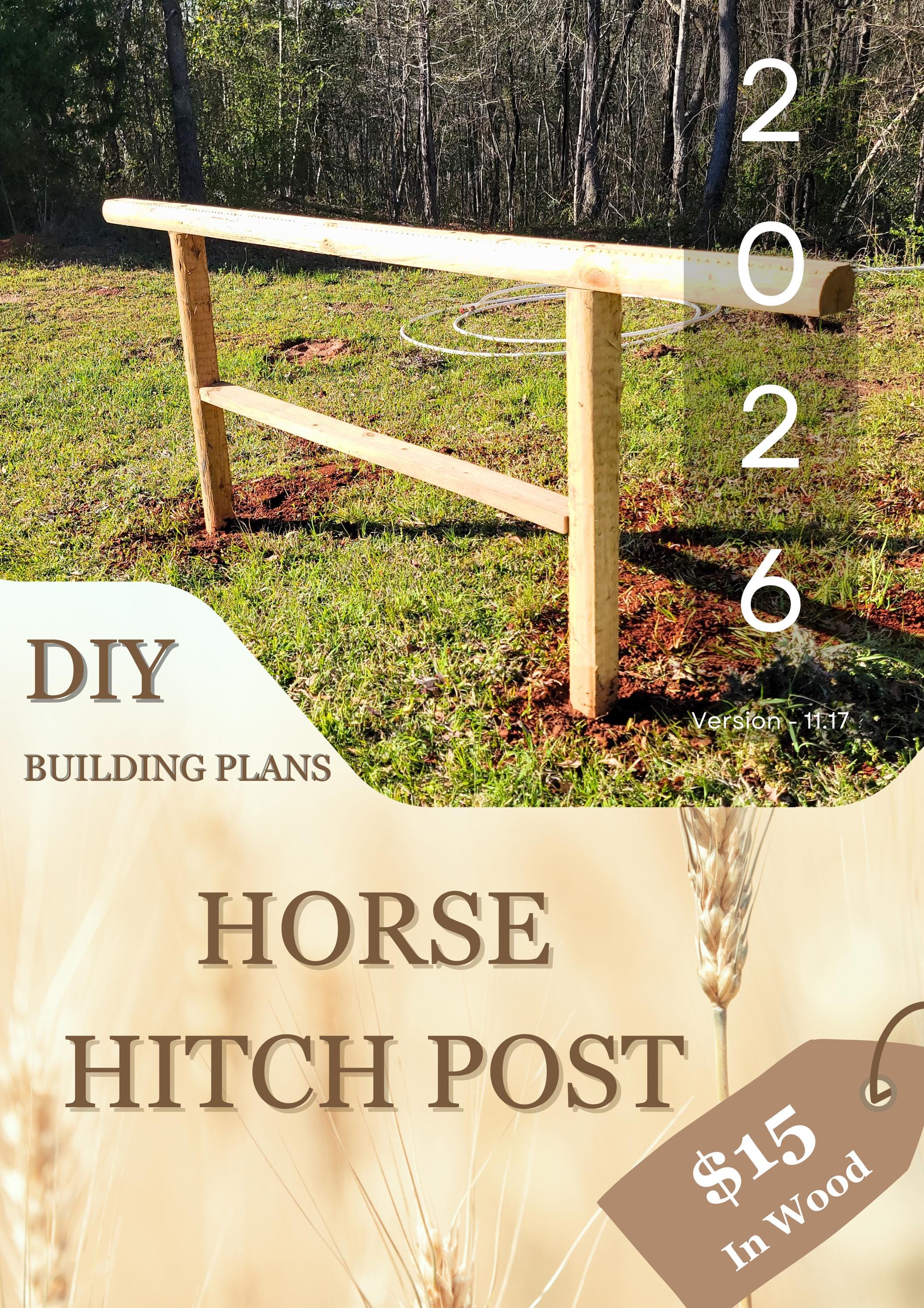 Horse Hitching Post Plans 8-Foot, DIY Western Ranch and Barn Tying Rail, PDF Digital Download image 2