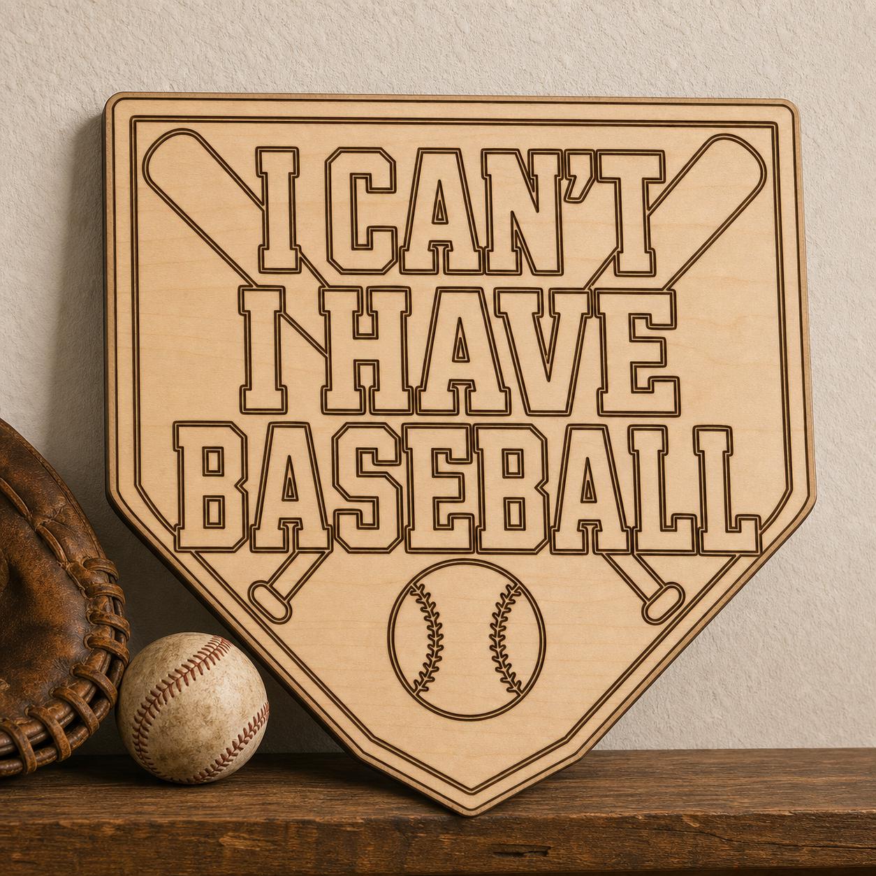 Funny Baseball Quote Sign SVG DXF Bundle, 4 CNC Cut Files for Laser, Router, Glowforge, Cricut