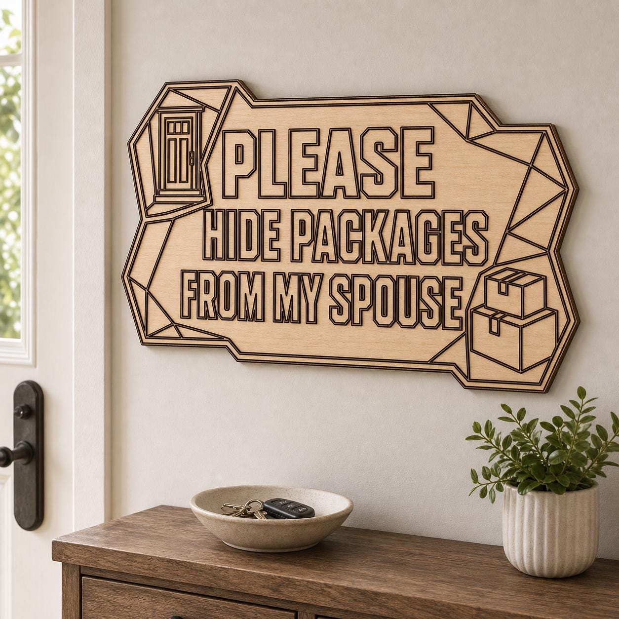 Funny Welcome Quote Sign SVG DXF Bundle, 4 CNC Cut Files for Laser, Router, Glowforge, Cricut