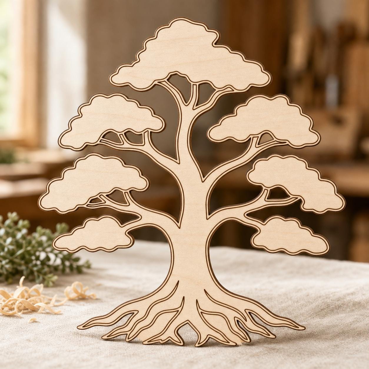 Tree Seasonal Tree Ornament Cnc Design Set SVG DXF Bundle, 4 CNC Cut Files for Laser, Router, Glowforge, Cricut image 3