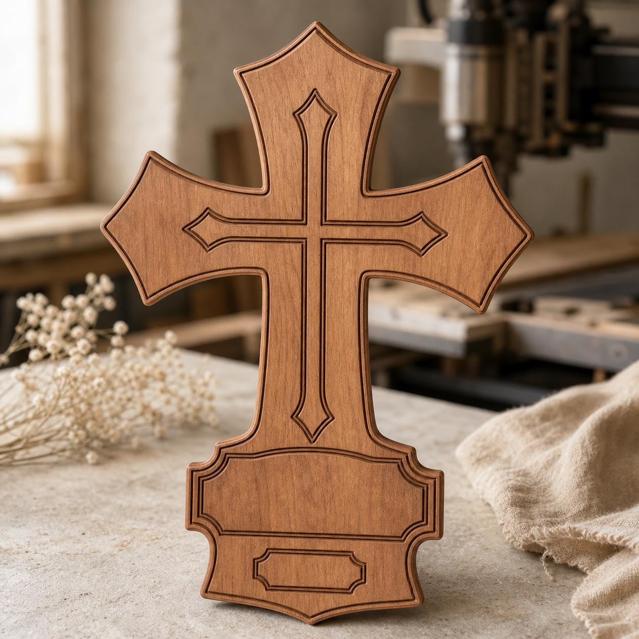 Memorial Cross SVG DXF Bundle, 4 CNC Cut Files for Laser, Router, Glowforge, Cricut image 2