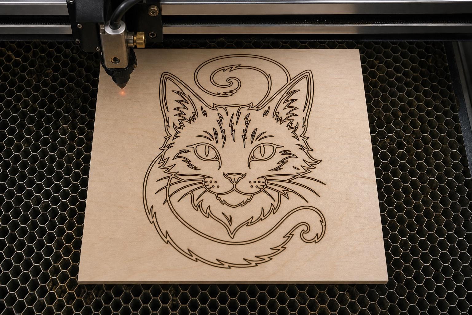 Cat SVG DXF Bundle, 4 CNC Router and Laser Cut Wood Cat Designs image 6
