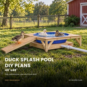 Duck Splash Pool Plans with Drain, Ramp, Blueprints and STL Reference